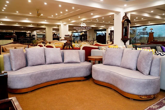 living room sofa set showroom modern